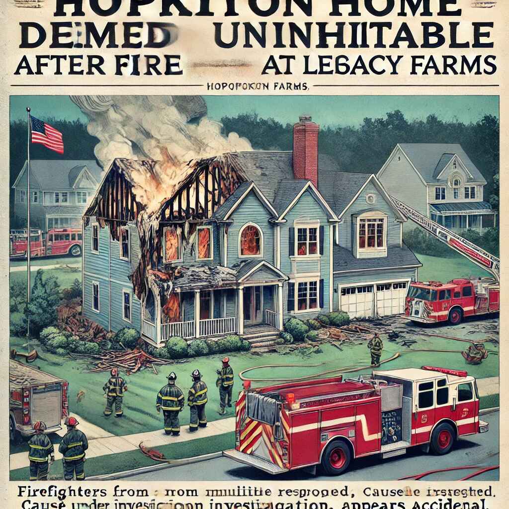 Legacy Farms Home in Hopkinton Deemed Uninhabitable After Accidental Fire
