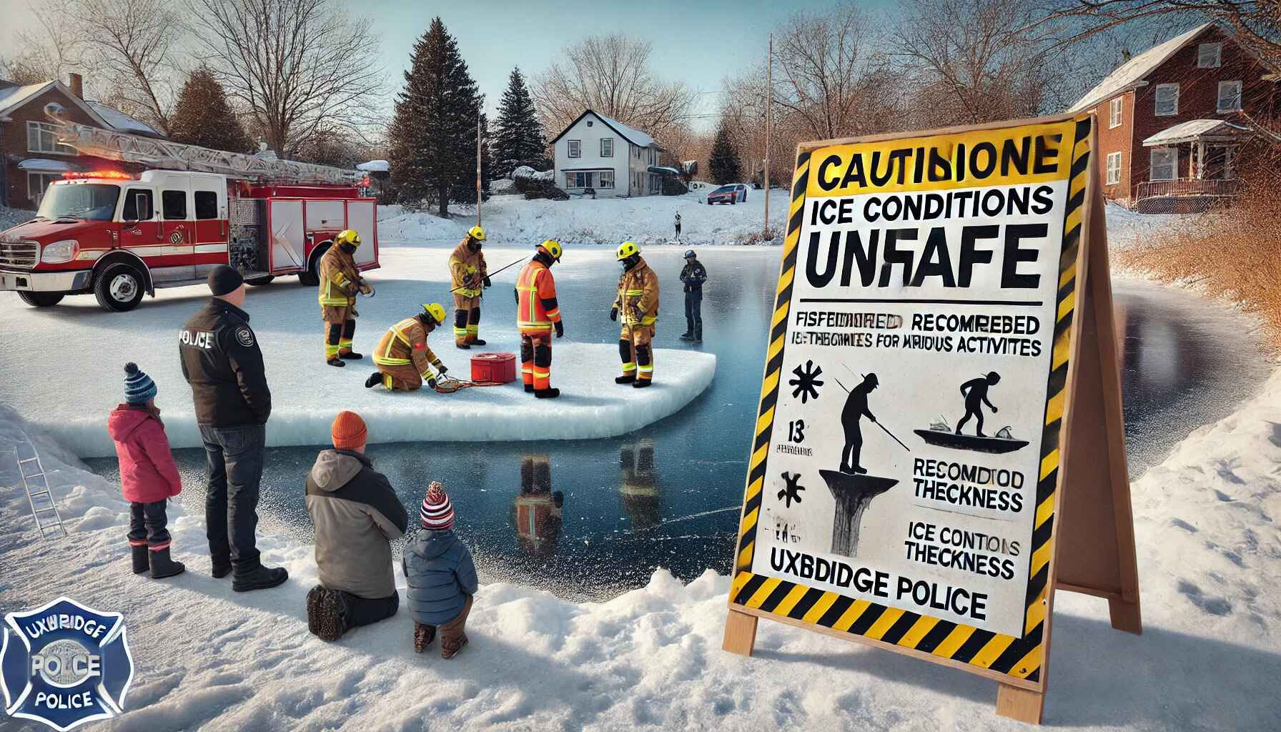 Uxbridge Firefighters Warn: No Ice Is 100% Safe, Share Safety Guidelines for Frozen Lakes and Ponds