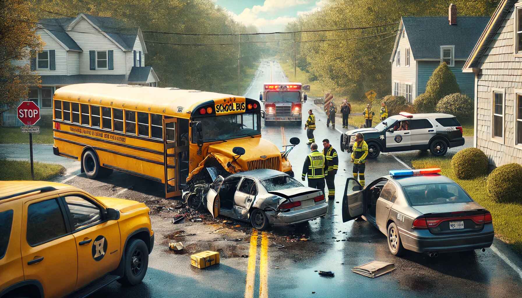 School Bus Collision in Grafton Leaves Two Injured, Students Unharmed