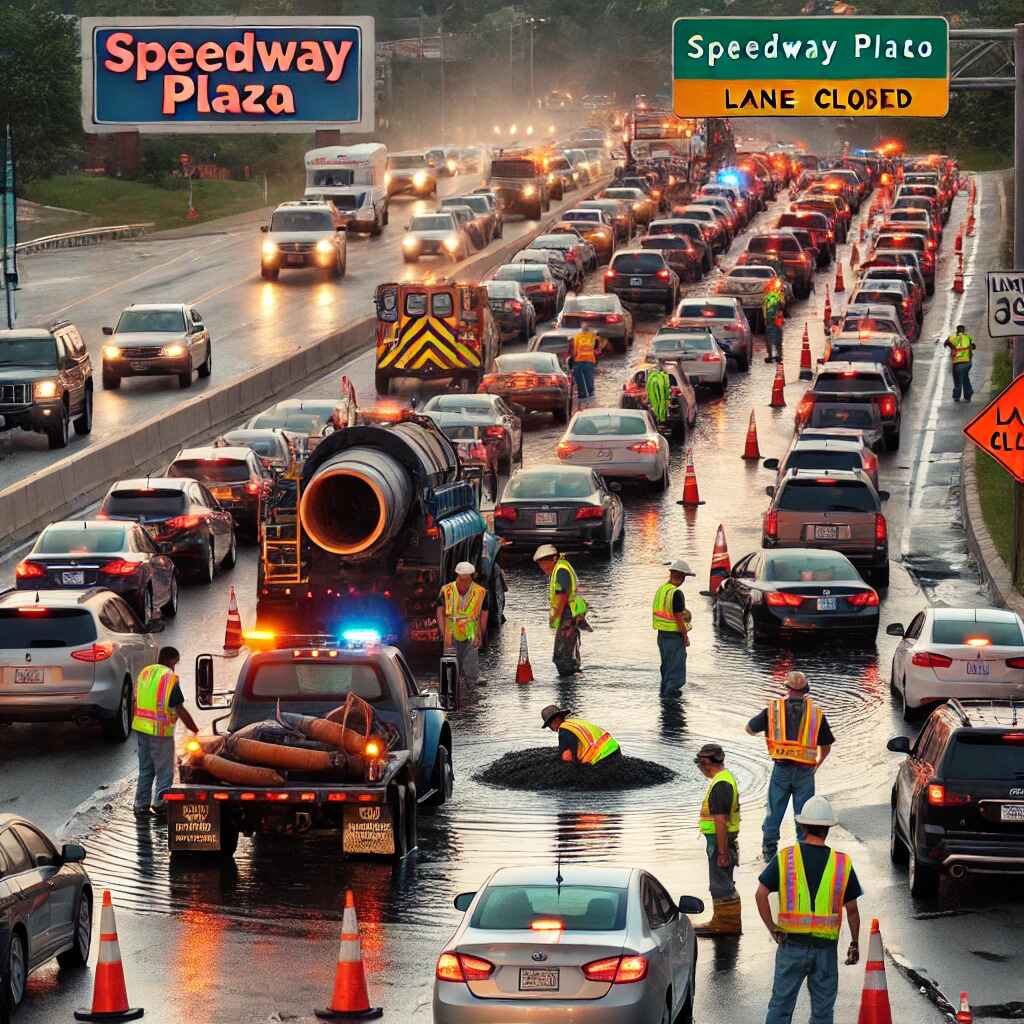 Traffic Snarled on Route 9 in Westboro as Crews Repair Watermain Break Near Speedway Plaza