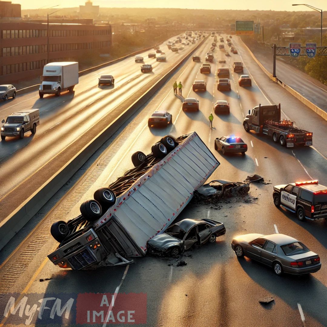 State Police Seek Truck Driver After Car Carrier Trailer Overturns on I-290 in Worcester