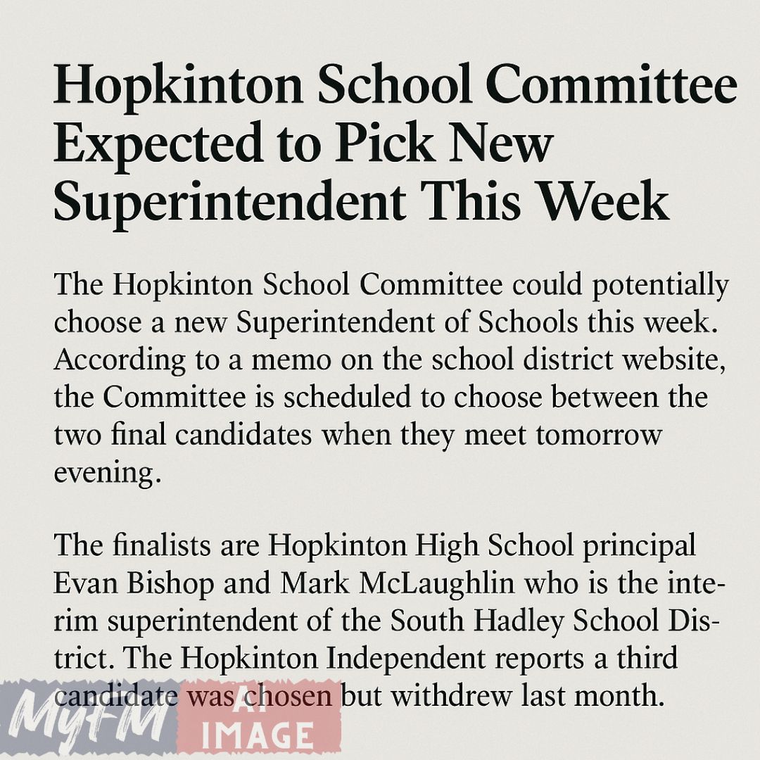 Hopkinton School Committee Expected to Choose New Superintendent This Week