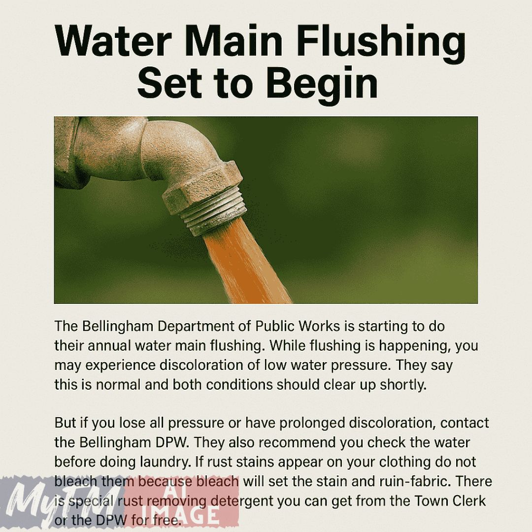 Bellingham DPW Begins Annual Water Main Flushing—What Residents Should Know