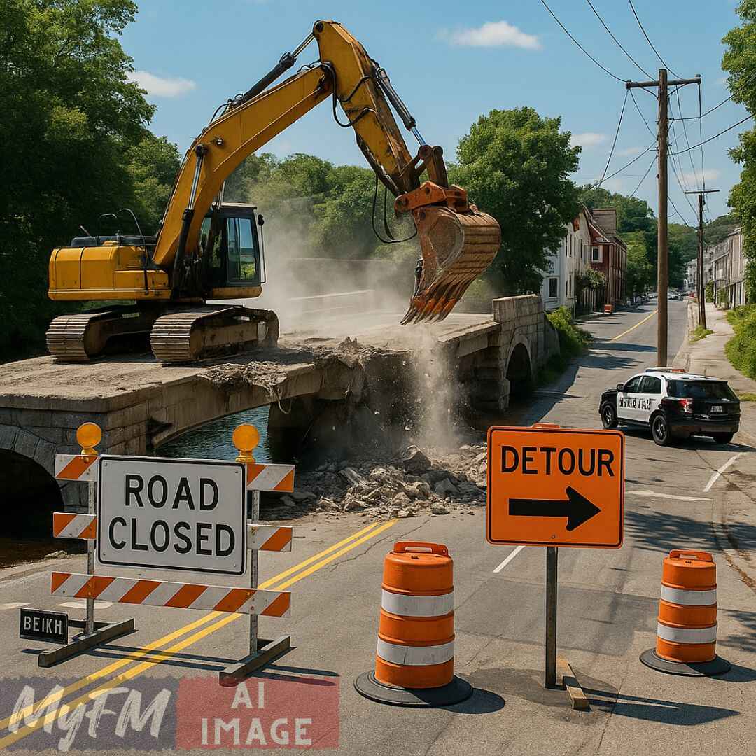 Major Construction Begins on Milford’s Central Street Bridge; Detours and Traffic Impact Expected Through October