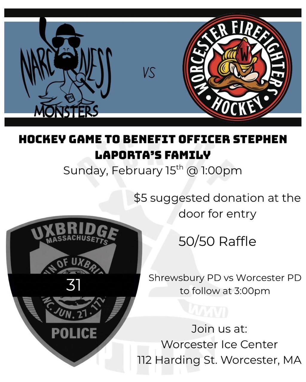 Charity Hockey Event Held in Honor of Officer Stephen LaPorta