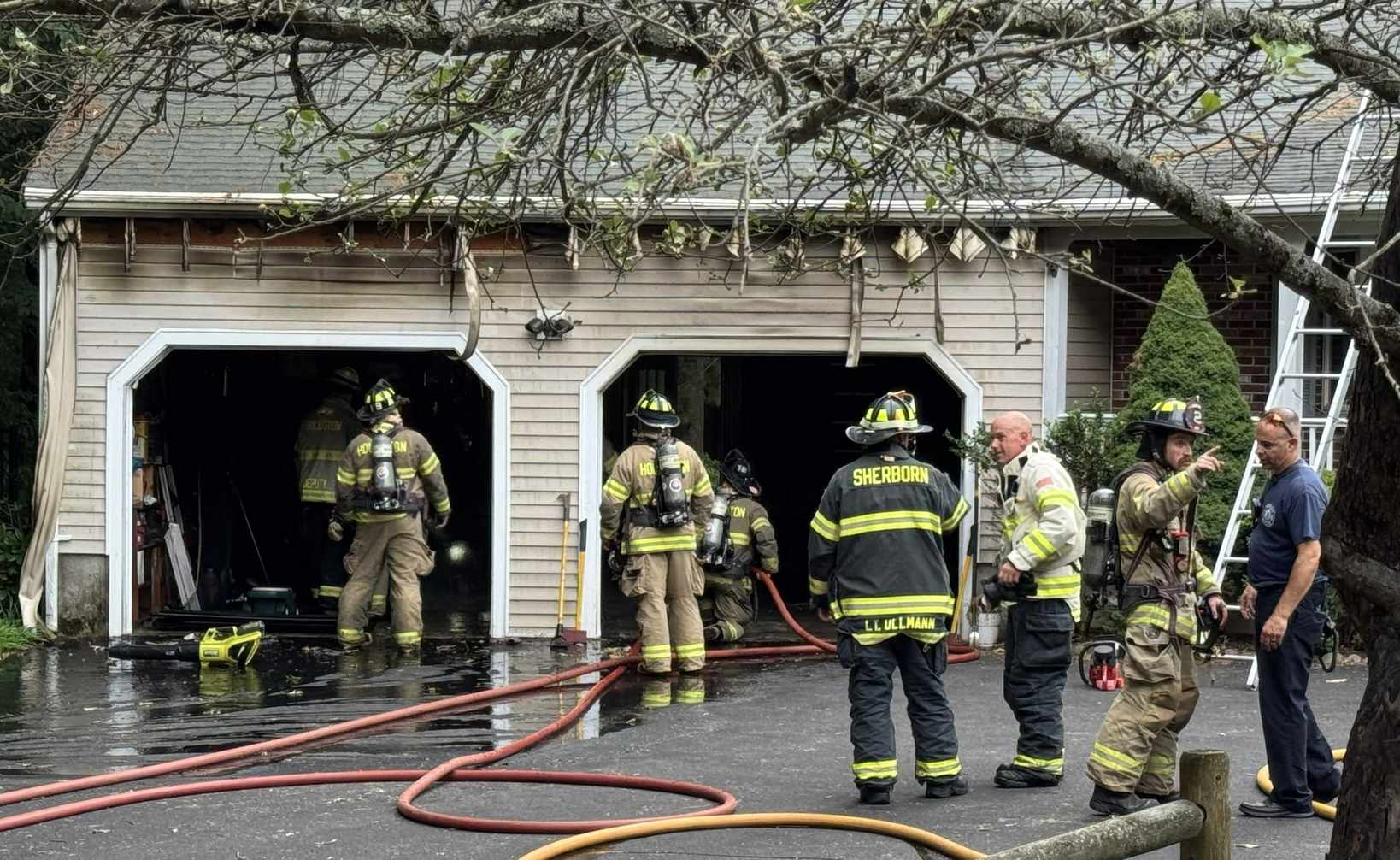 Holliston Firefighters Prevent Garage Fire from Spreading to Home