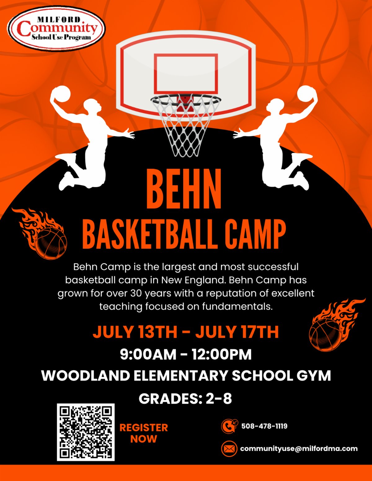 Milford Community Program Partners with Behn Basketball Camp