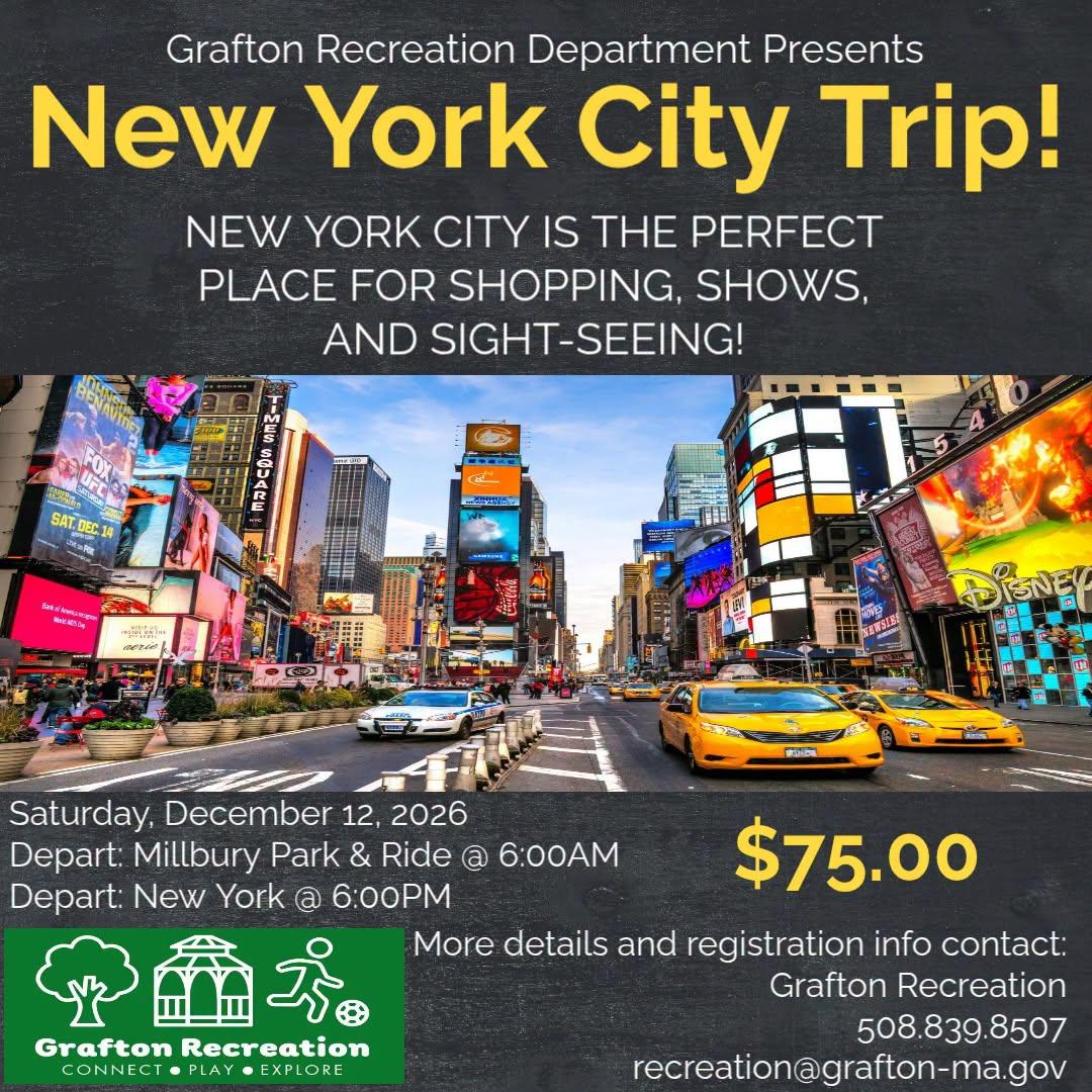 Grafton Recreation Plans Holiday Bus Trip to New York City