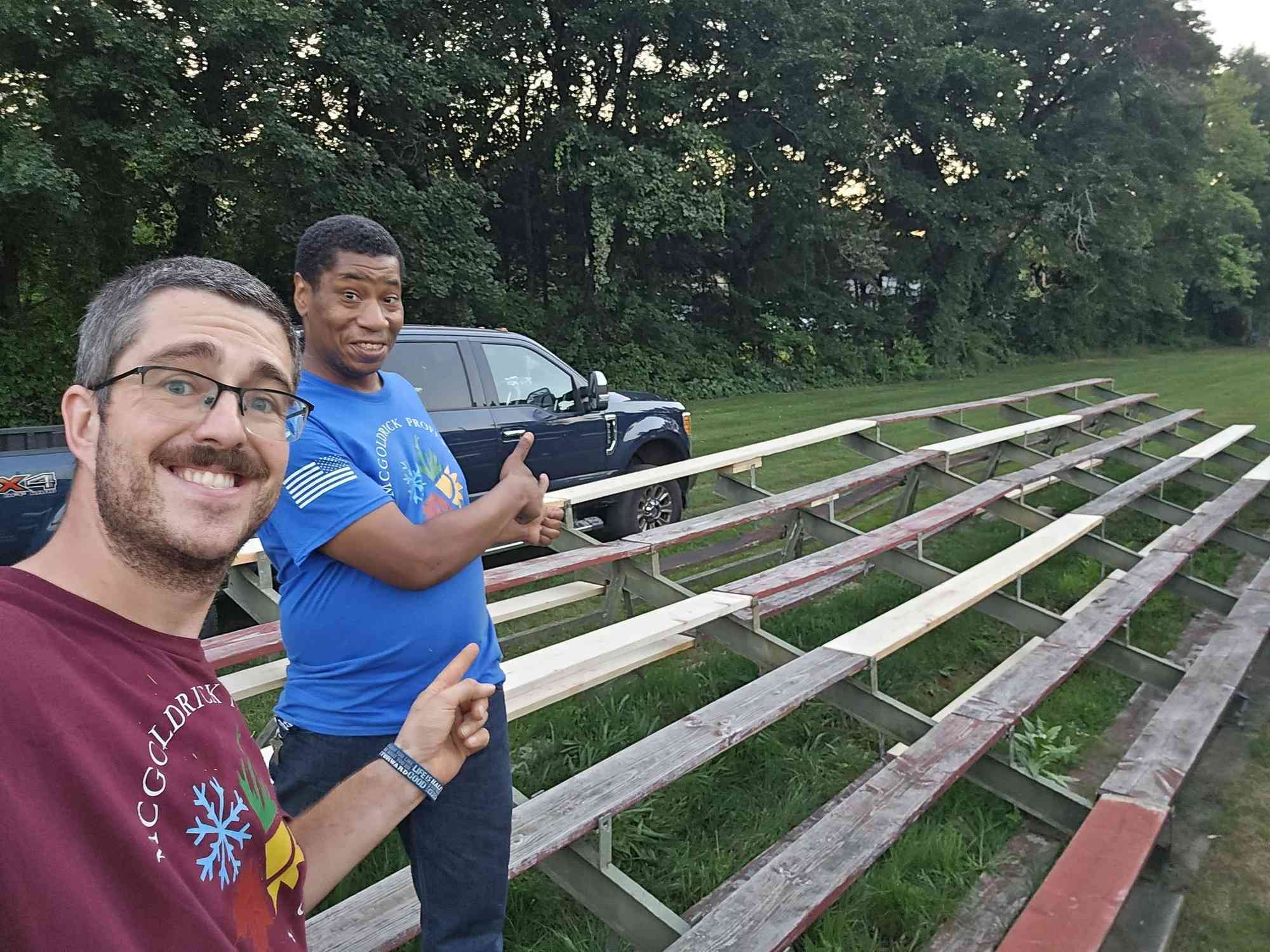 Volunteers Restore Bleachers at Historic Soldiers Field