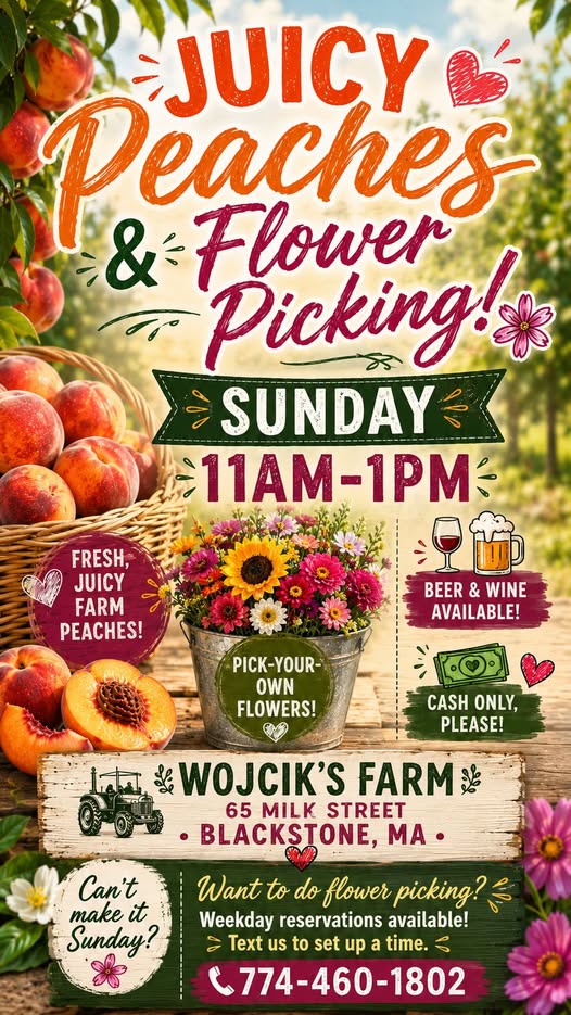 Wojcik’s Farm Offers Fresh Peaches and Pick-Your-Own Flowers